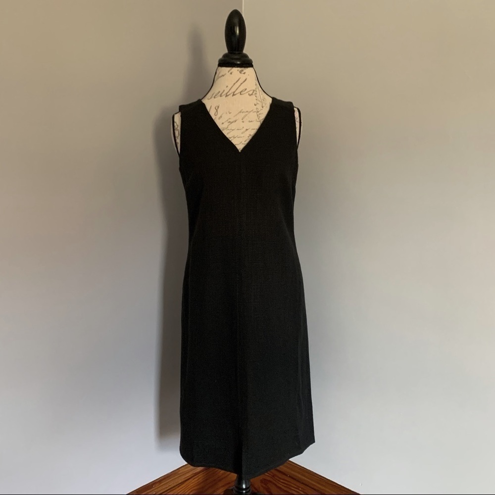 TALBOTS Black V-Neck Sheath Dress